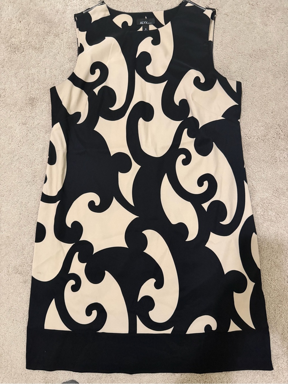 ALYX  Black and Cream Abstract Shift Dress - Picture 2 of 5